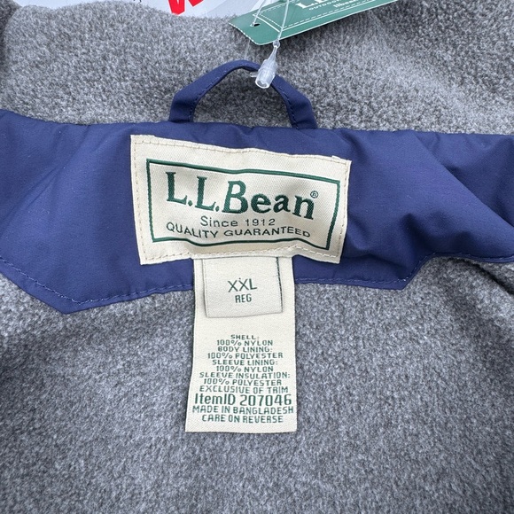 L. L. Bean Men’s Warm-Up Fleece Lined Jacket W 3M Insulate Size XXL - Picture 4 of 8